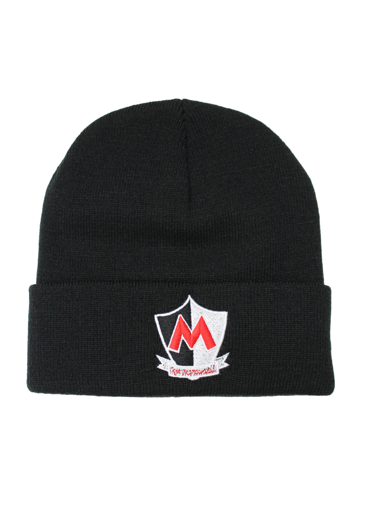 Makoura College Cable Knit Beanie Black
