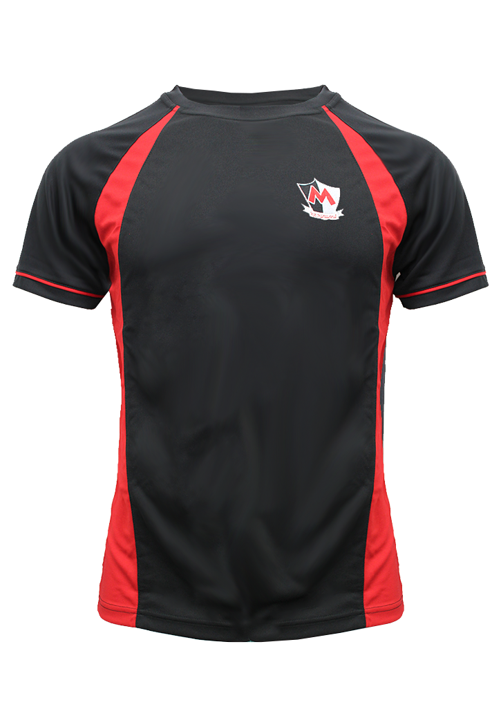 Makoura College Sports Tee Black/Red